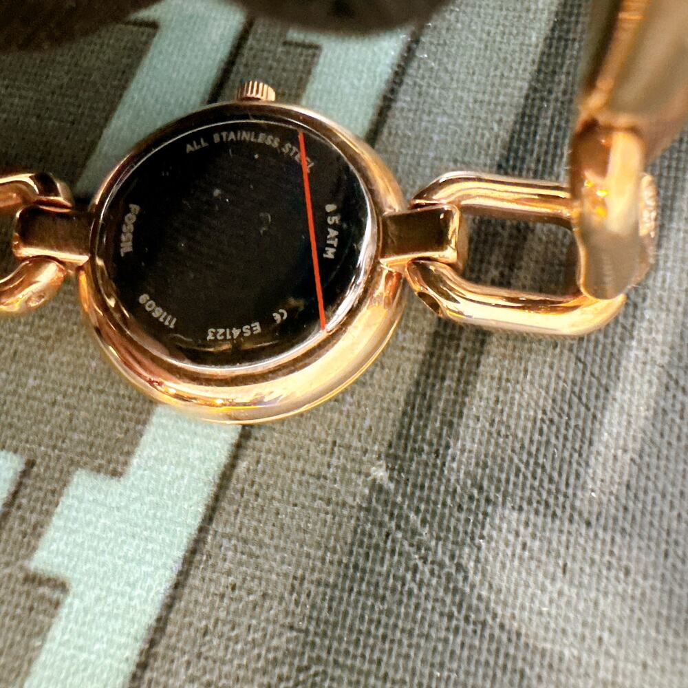 Fossil ES4123 Ladies Classic Rose Gold Stainless Steel Crystal Watch - Picture 6 of 6